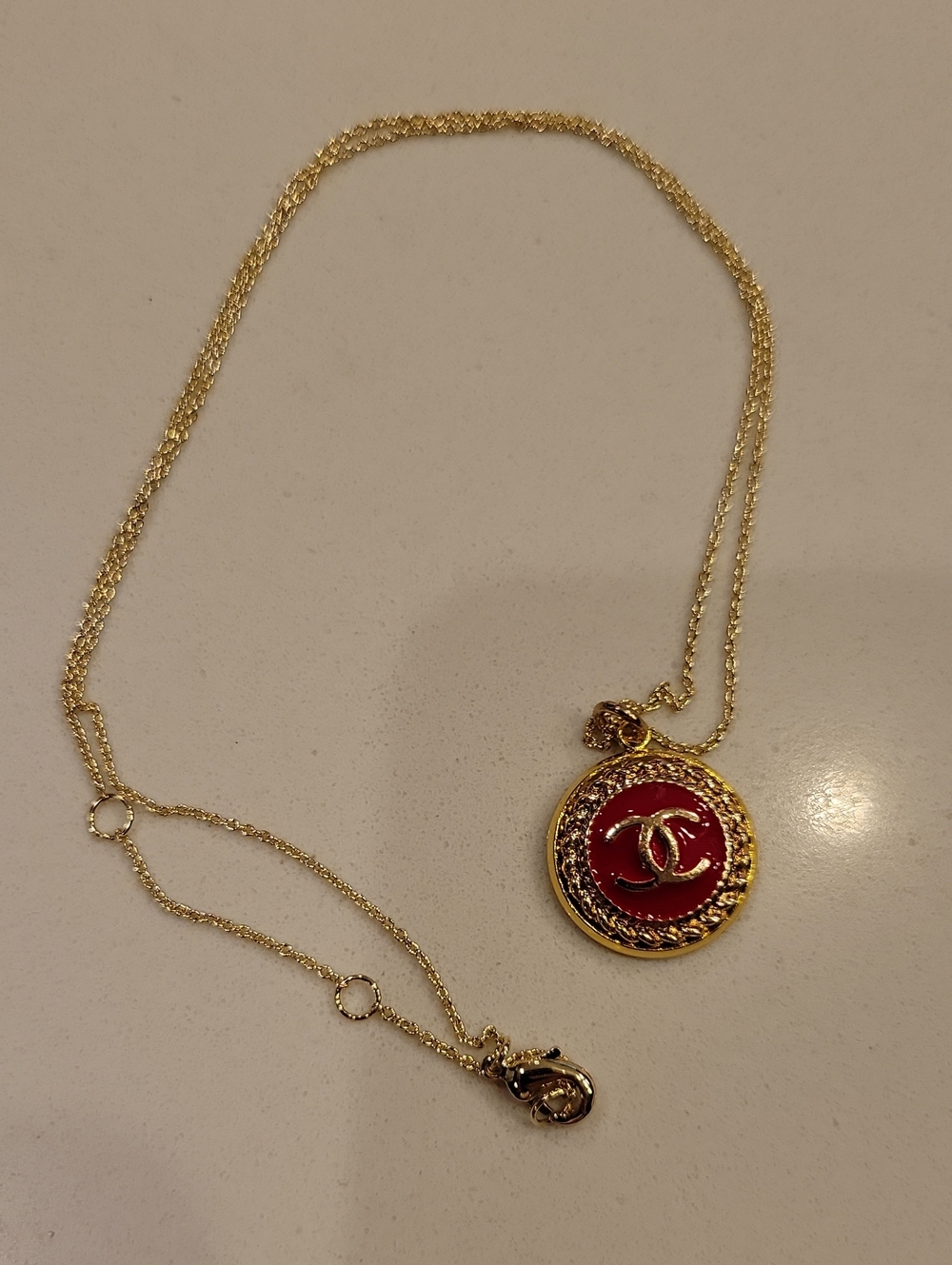 CC Boutique Red Necklace Pendant With Extender